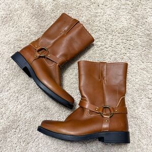 Frye Cognac Tan Harness boots 4 US 35 EU